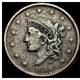 1838 Coronet Head Large Cent LIGHTLY  CIRCULATED