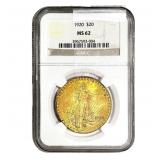 1920 $20 Gold Double Eagle NGC MS62