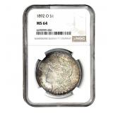 1892-O Morgan Silver Dollar NGC MS64