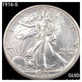 1916-S Walking Liberty Half Dollar CHOICE BU