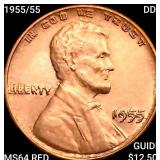 1955/55 DDO Wheat Cent CHOICE BU RD