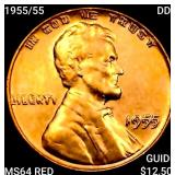 1955/55 DDO Wheat Cent CHOICE BU RD