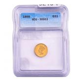 1868 Rare Gold Dollar ICG MS63