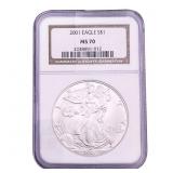 2001 Silver Eagle NGC MS70