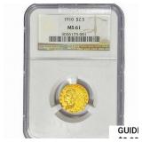 1910 $2.50 Gold Quarter Eagle NGC MS61