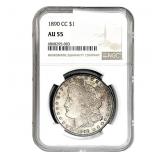1890-CC Morgan Silver Dollar NGC AU55