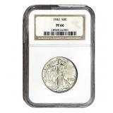 1942 Walking Liberty Half Dollar NGC PF66