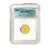 1913 $2.50 Gold Quarter Eagle ICG MS63