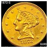1872-S $2.50 Gold Quarter Eagle CHOICE AU
