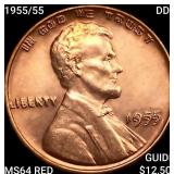1955/55 DDO Wheat Cent CHOICE BU RD