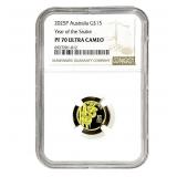 2025-P Australia 1/10oz Gold $15 Snake NGC PF70 UC