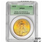 1925 $20 Gold Double Eagle PCGS MS64