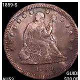 1859-S Seated Liberty Quarter CLOSELY UNCIRCULATED