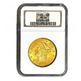 1893 $20 Gold Double Eagle NGC MS62