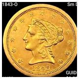 1843-O Sm Dt $2.50 Gold Quarter Eagle CHOICE AU