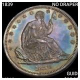 1839 NO DRAPERY Seated Lib Half Dollar CHOICE BU