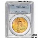 1925 $20 Gold Double Eagle PCGS MS64