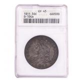 1811 Capped Bust Half Dollar ANACS EF45