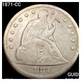 1871-CC Seated Liberty Dollar LIGHTLY CIRCULATED