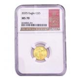 2025 1/10oz $5 Gold Eagle NGC MS70