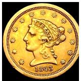 1843-O Sm Dt $2.50 Gold Quarter Eagle