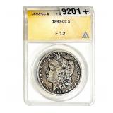 1893-CC Morgan Silver Dollar ANACS F12