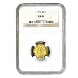 1903 $2.50 Gold Quarter Eagle NGC MS61