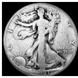 1921-S Silver Walking Liberty Half Dollar NICELY C