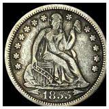 1855 Arrows Seated Liberty Dime NEARLY UNCIRCULATE