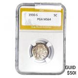 1930-S Buffalo Nickel PGA MS64