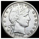 1900-S Silver Barber Quarter CLOSELY UNCIRCULATED