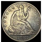 1858 Silver Half Dollar (Seated Liberty) CLOSELY U