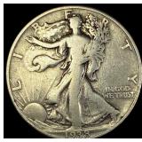 1938-D Silver Walking Liberty Half Dollar LIGHTLY