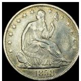 1858-S Silver Half Dollar LIGHTLY CIRCULATED