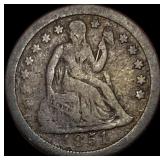 1851-O Silver Seated Liberty Dime NICELY CIRCULAT