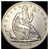 1861-O Seated Liberty Half Dollar CLOSELY UNCIRCU