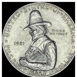1921 Silver Pilgrim Half Dollar GEM BU