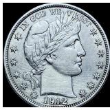 1912-S Silver Barber Half Dollar CHOICE AU