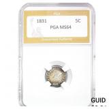 1831 Capped Bust Half Dime PGA MS64