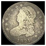 1821 Capped Bust Silver Quarter NICELY CIRCULATED