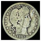 1913 Barber Silver Quarter NICELY CIRCULATED