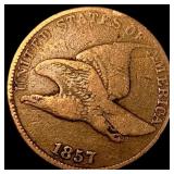 1857 Copper-Nickel Flying Eagle Cent NICELY CIRCUL