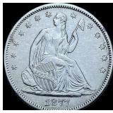 1877-S Seated Liberty Half Dollar CHOICE AU