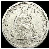 1853 Arrows/Rays Seated Liberty Quarter  LIGHTLY