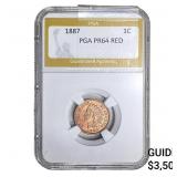 1887 Indian Head Cent PGA PR64 Red