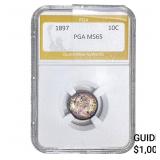 1897 Barber Dime PGA MS65