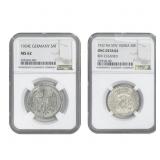 1922-1924 [2] Germany & Russia Silver Coinage NGC