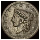 1838 Coronet Head Large Cent LIGHTLY CIRCULATED