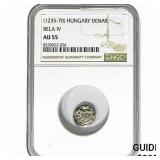 [1235-70] Hungary Bella IV Silver Denar NGC AU55