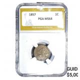 1857 Flying Eagle Cent PGA MS64